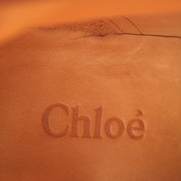 Chloé Wooden Wedge Boot Gold Name Plate Accent, Size 37 (US 7) - Picture 10 of 10